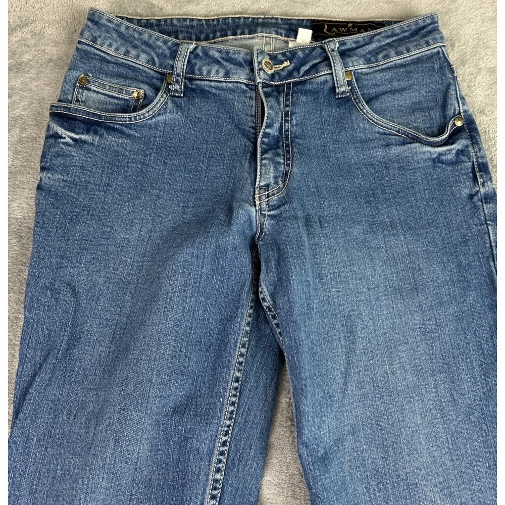 Lawman Denim Jeans Straight Leg Women's 5/6 Embroidered‎ Gems Western Cowgirl